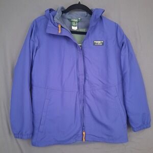 LLBean Kids Youth Fleece Lined Hooded Jacket Purple  Size 14 16 NEW WITH TAGS!